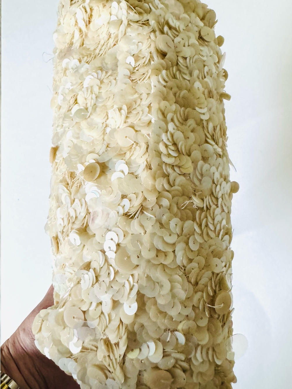 NWOT Ann Taylor Studio Sequin Clutch Bag Ivory Gold Occasion Elegant Bridal Chic - Picture 6 of 8